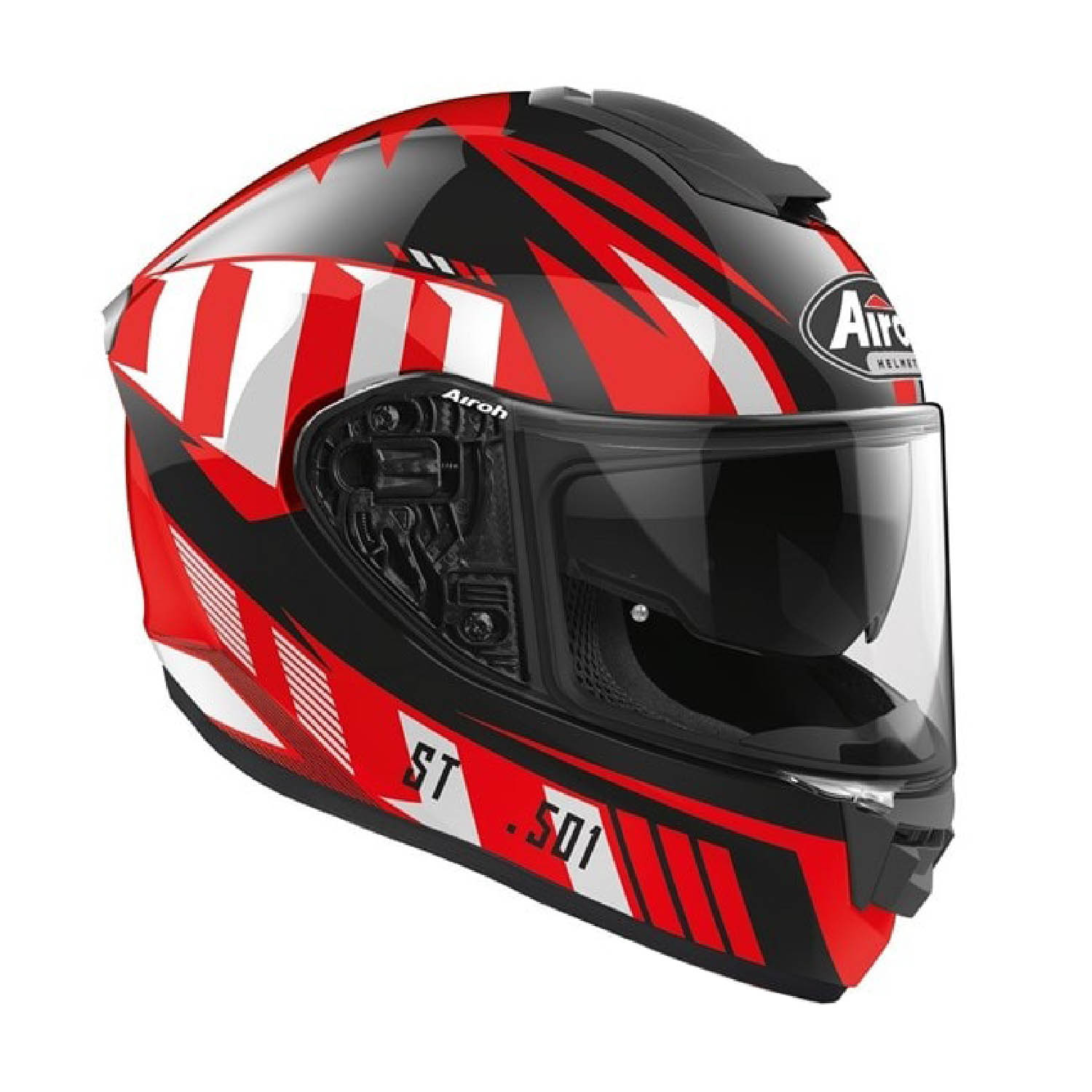 Шлем интегральный AIROH ST.501 BLADE красного глянцевого цвета, вид справа купить по низкой цене
