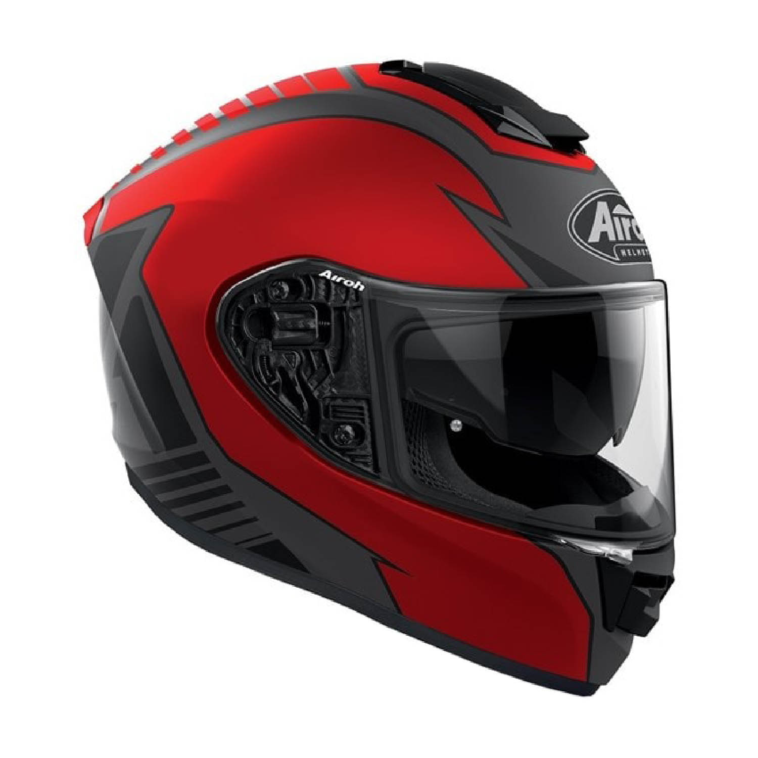 Шлем интегральный AIROH ST.501 TYPE красного матового цвета, вид справа купить по низкой цене