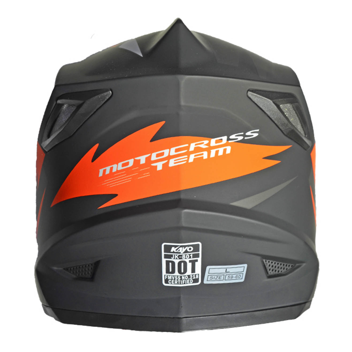 Шлем кроссовый KAYO MOTOCROSS TEAM вид сзади купить по низкой цене