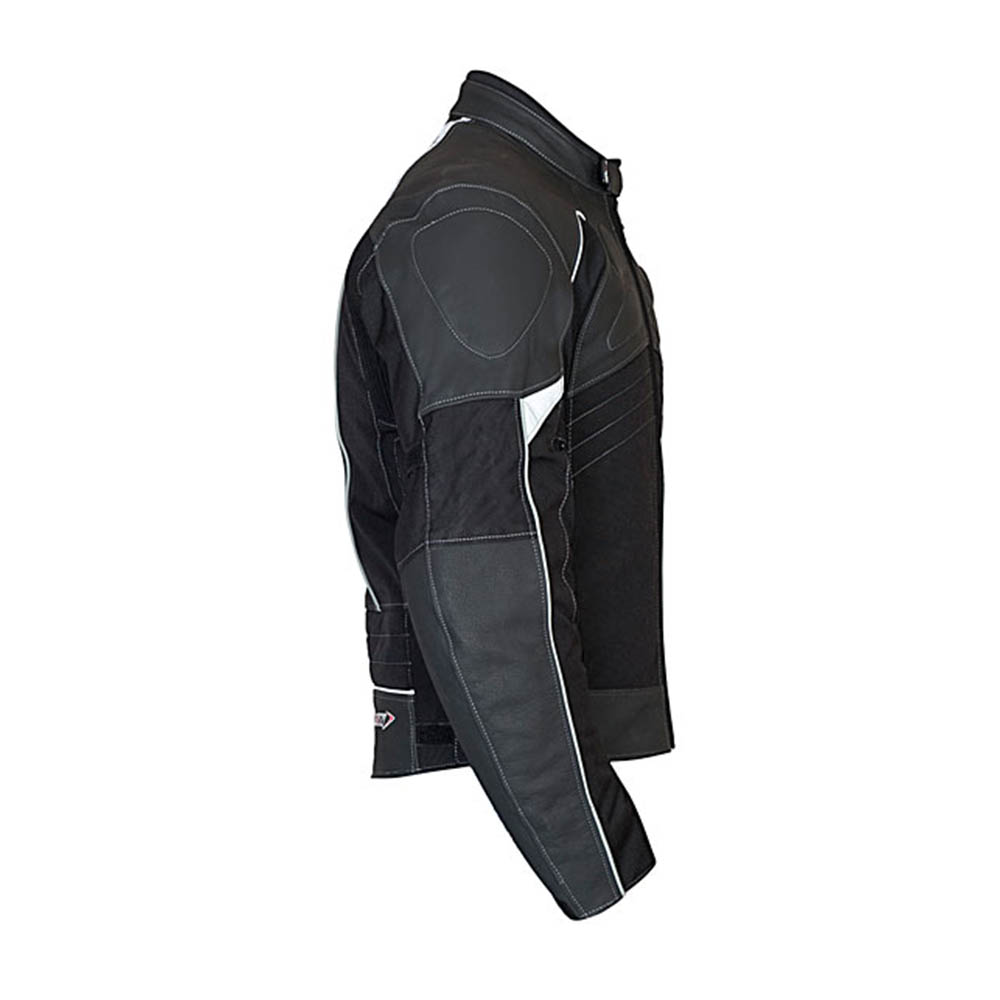 Куртка кожаная MBW LANTA вид сбоку для мотоциклистов купить по низкой цене
